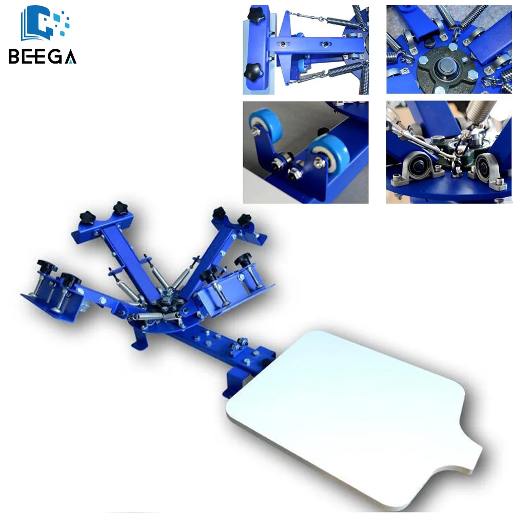 4 цвета 1 станция простой трафаретной печати высокое качество и оптовая цена DIY