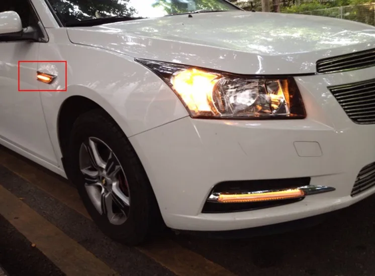 CAPQX 2 шт./лот для Chevrolet Cruze 2009 2015 установочный светодиодный боковой фонарь крыла