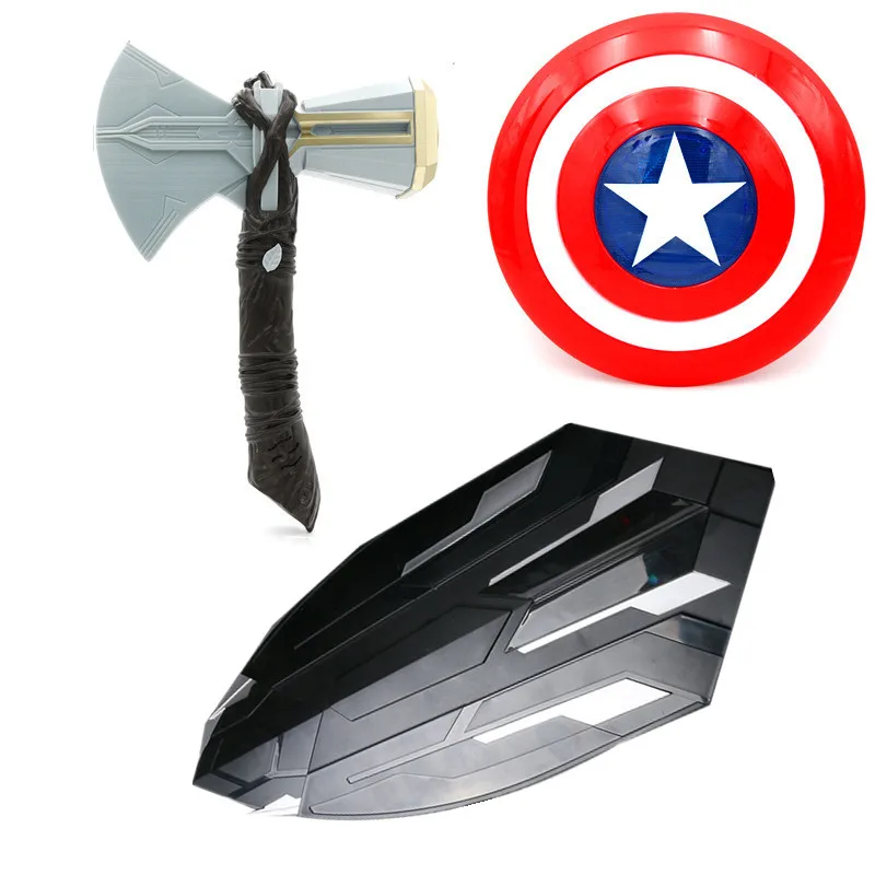 

LED Marvel Avengers Toys Set Light Captain America Shield Thor Hammer Mask Action Figures Model Toys Cosplay Festival Gift