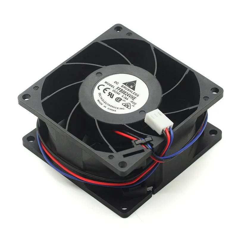 Вентилятор охлаждения Delta FFB0824VHE 8038 дюйма 24 В а 8 см 3 контакта двойной шариковый