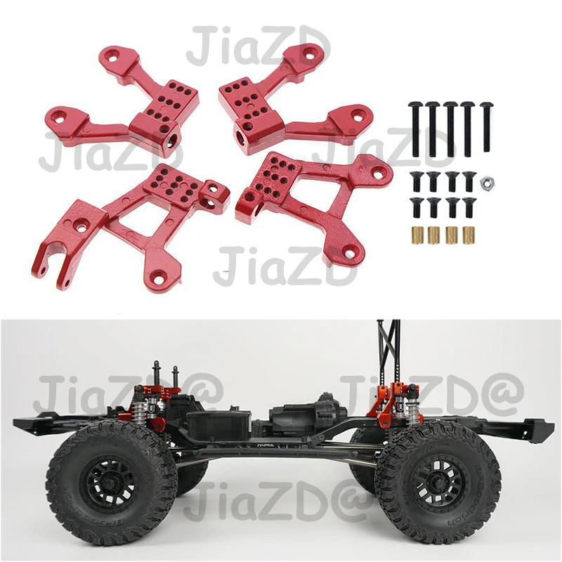 

4pcs CNC Aluminum Rear & Front Shock Damper Towers Mount for Axial SCX10 II 90046 90047 1/10 RC Crawler Car Upgrade Part