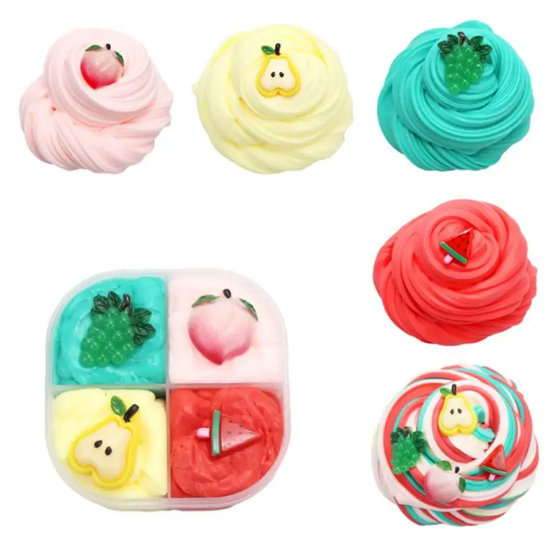 

Поставки слаймов набор для фруктов детские игрушки стресс беспокойство Непоседа куб игрушка для сенсорных тревоги облако Slime ароматерапия ...