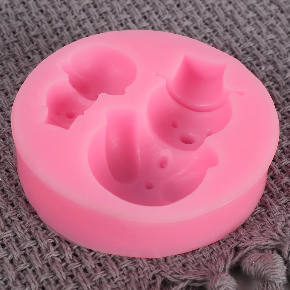 Christmas series two hole snowman chocolate silicone mold DIY fondant cake Kitchenware candy molds | Дом и сад