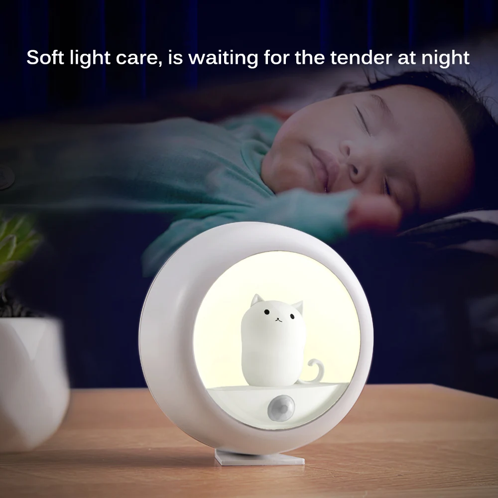 Ночник с теплым светом три режима питание от аккумулятора USB-зарядка светильник