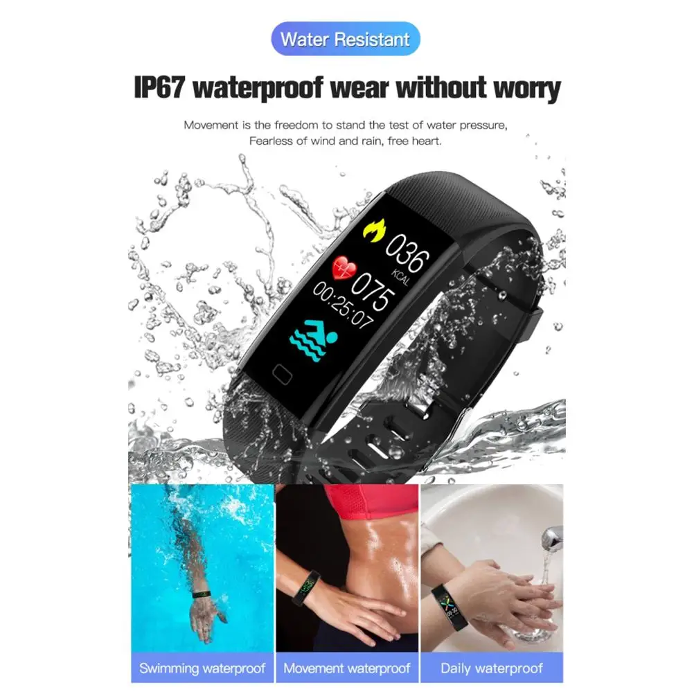 F07T смарт-браслет часы кровяное Давление монитор фитнес-трекер умный Браслет