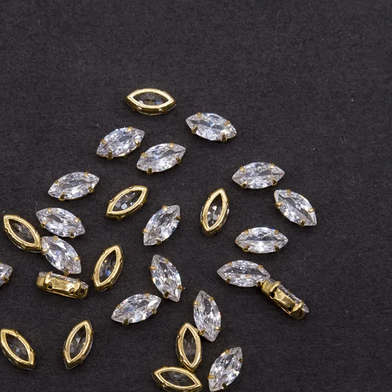 French Embroidery Material 20 White Horse's Eye Zircon Hand Sewn Diamonds Beaded Multi-faceted Horse Handstitched Drill | Дом и сад