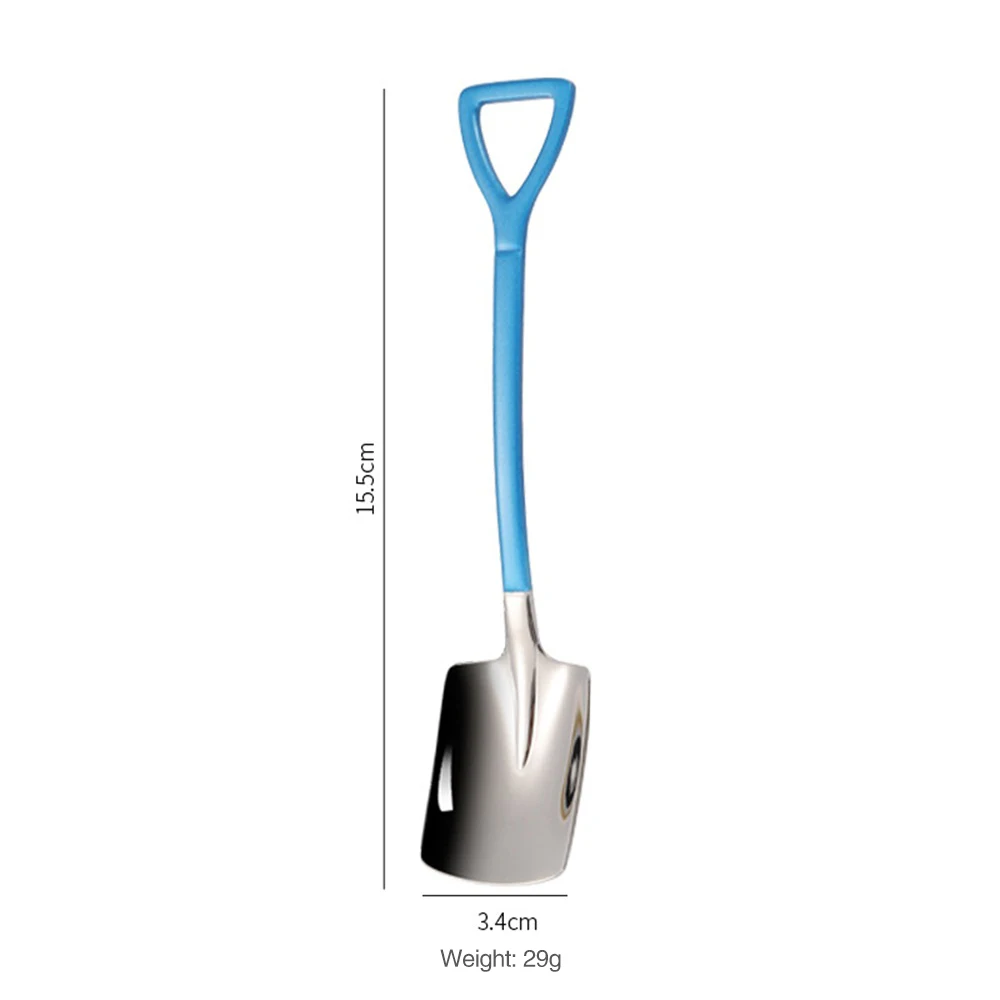 

304 creative retro shovel coffee spoon stainless steel dessert spoon watermelon spoon ice cream spoon tip shovel flat shovel