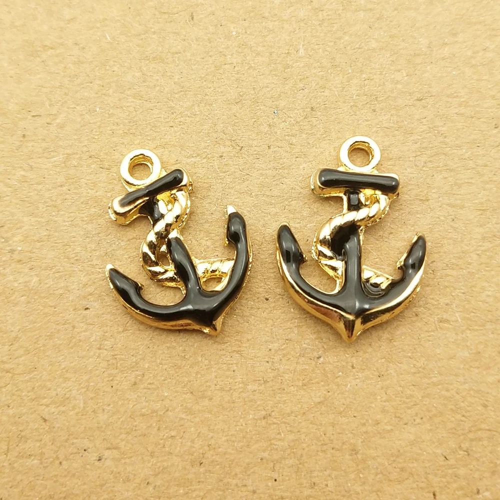 Эмалированный Шарм-подвеска с якорем для изготовления ювелирных изделий модные