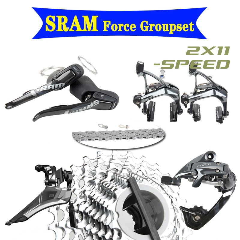 

SRAM Force Rival 22 2X11 Speed Road Bike Bicycle Part Groupset Derailleur Kit Brake Cassette 11-28T 11-32T Without Crankset