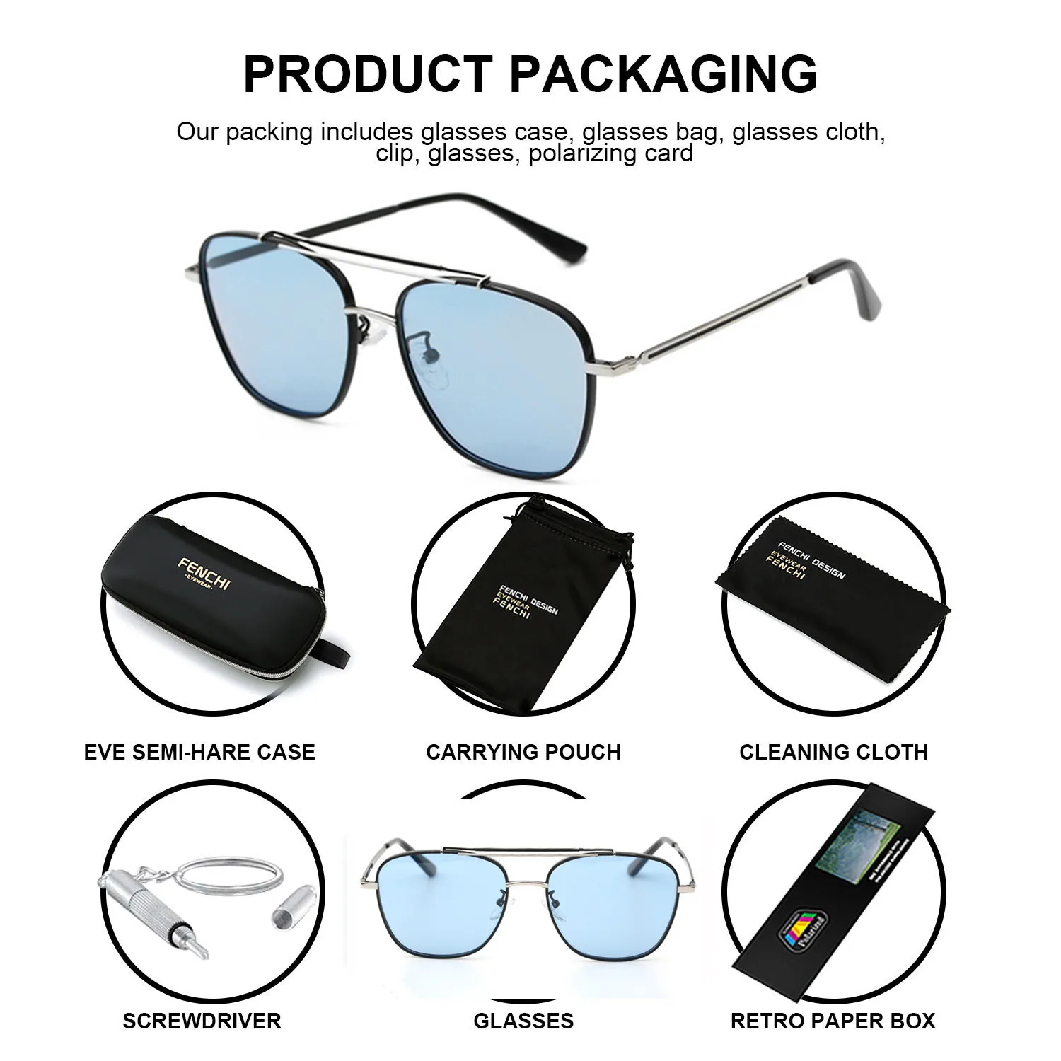 Женские и мужские очки ночного видения FENCHI розовые затемненные солнцезащитные в