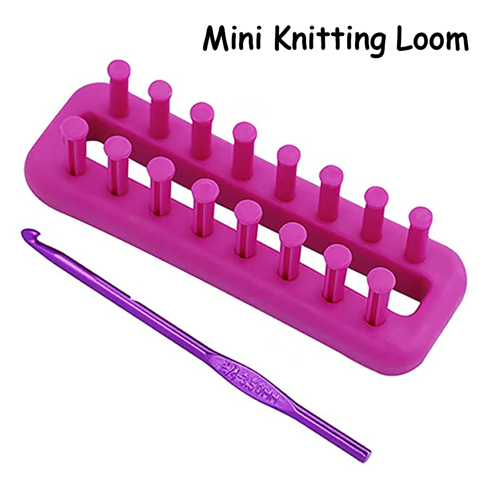 Mini Knitting Loom rose red Plastic Kit with a Crochet DIY Hat/Scarf/Sock Wool Crafts Yarn sewing Tools | Дом и сад