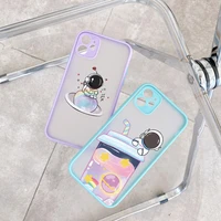 cute cartoon astronaut space phone case for iphone 12 11 13 pro max 7 8 plus se2020 xs max xr x hard shockproof back cover