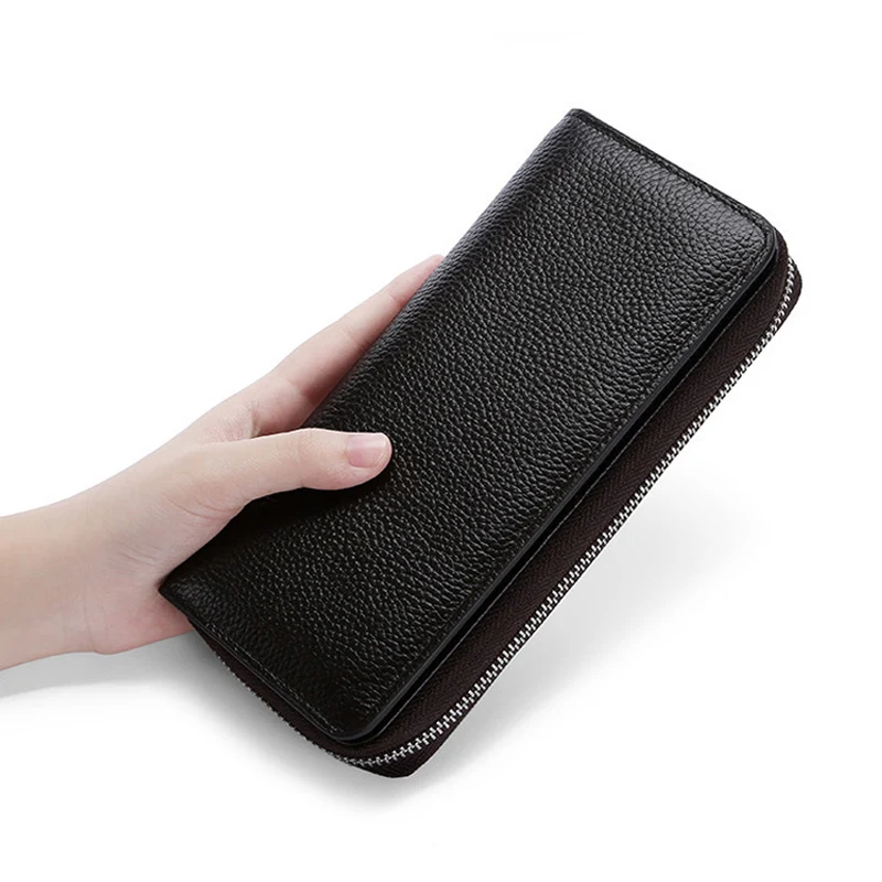 Кошелек из натуральной воловьей кожи RFID блокирующий кошелек Женский на молнии