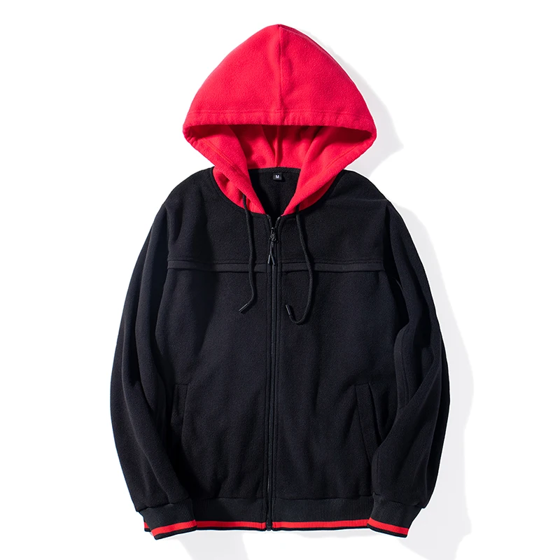 Мужская толстовка с капюшоном Повседневная флисовая Спортивная одежда на молнии