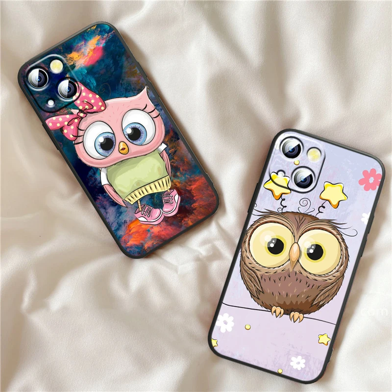 

Cute Owl Hearts Lover For Apple iPhone 13 12 11 mini 8 7 6S 6 XS XR X 5 5S SE 2020 Pro Max Plus Phone Case
