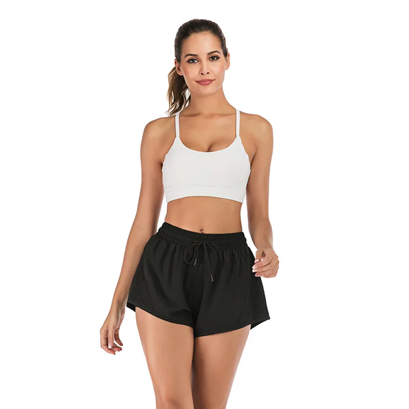 Женские шорты с вырезами для тренировок быстросохнущие спортивные бега йоги