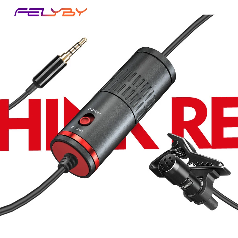 Конденсаторный микрофон FELYBY RE130 петличный для DSLR аудио и видеозаписи камера