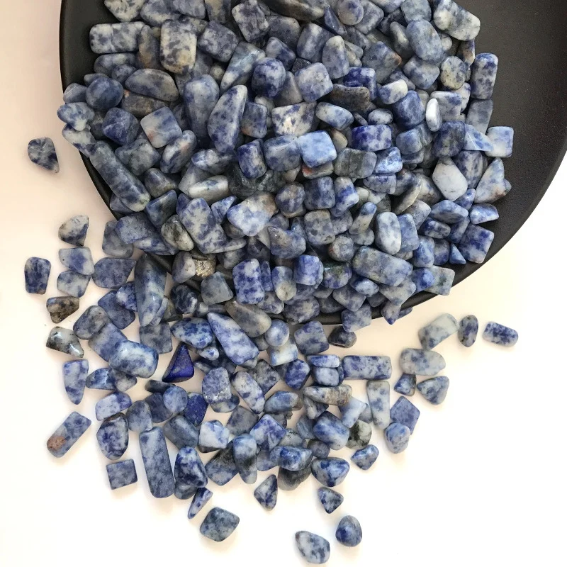 

100g 7mm-9mm Blue Dot Stone Gravel Mineral Collection Rough Rock Fish Tank Garden Landscaping Decoration Home Gifts
