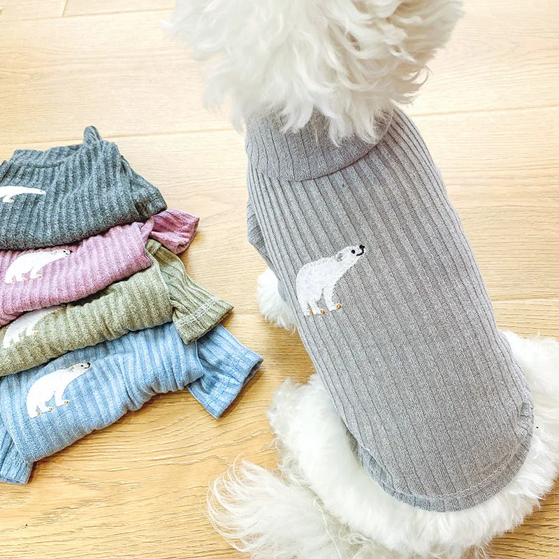

Comfortable Shirt for Dogs Home Dog Clothes Little White Bear Bottom Vest Teddy Bichon Costume