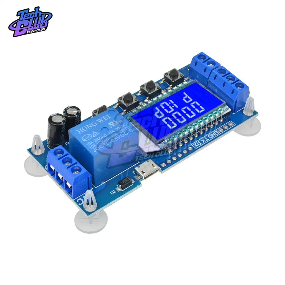 Микро USB цифровой ЖК дисплей реле времени задержки модуль DC 6 30 в управление