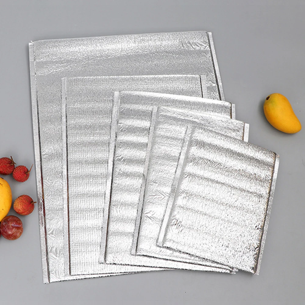 

20Pcs Lunch Bag Thermal Insulation Aluminum Foil Disposable Food Delivery Pouch