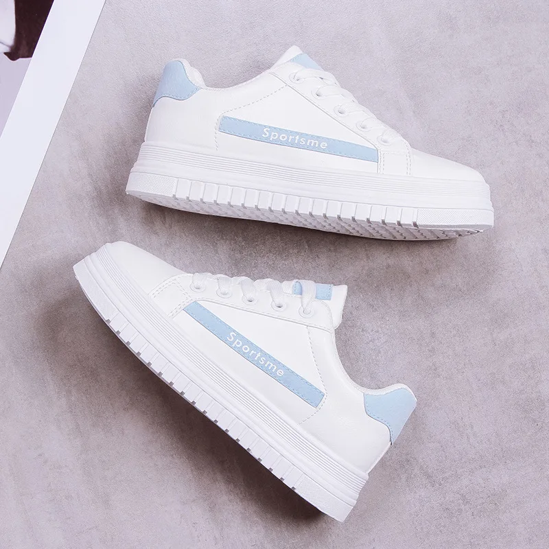 2019 Новинка весны осень белые кроссовки Женская обувь В Корейском стиле Обувь для