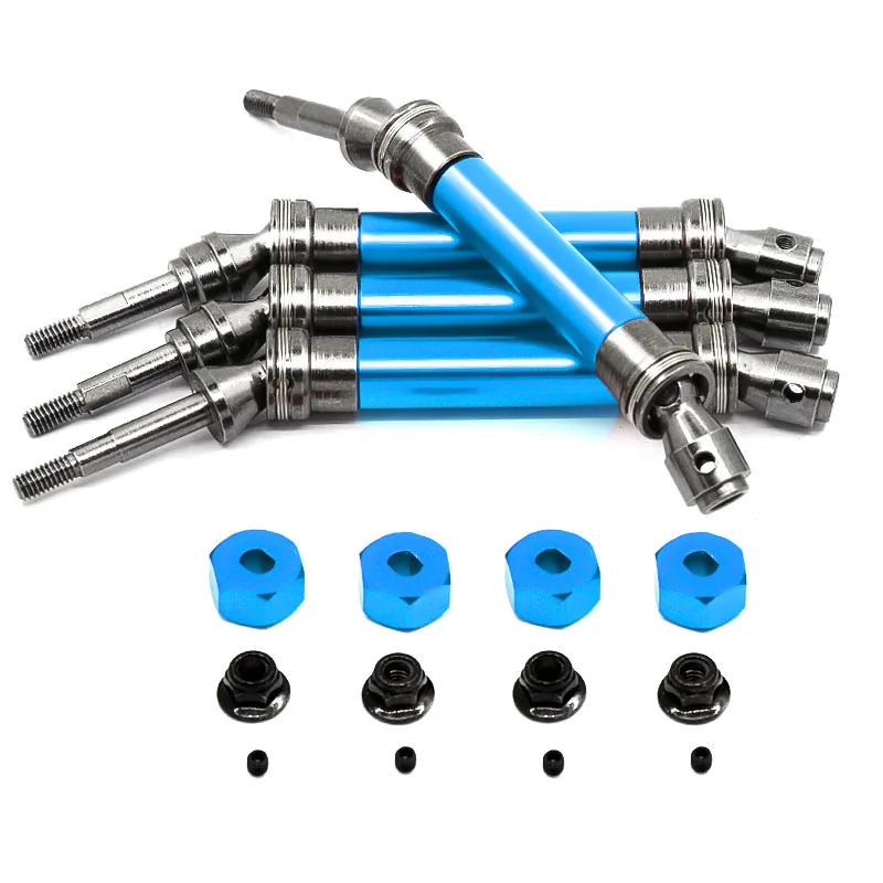 SAINLOER-eje de transmisi&oacute;n de Metal para coche de control remoto, eje de transmisi&oacute;n delantero y trasero CVD para Traxxas Slash 4X4 1/10 RC, accesorio de juguete, 4 Uds.-2