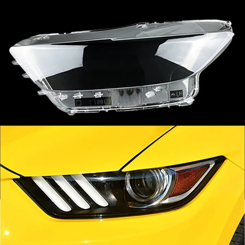 

1PCS Car Headlight Lens Head Light Lamp Cover Shell Replacement for Ford Mustang 2014 2015 2016 2017, Side