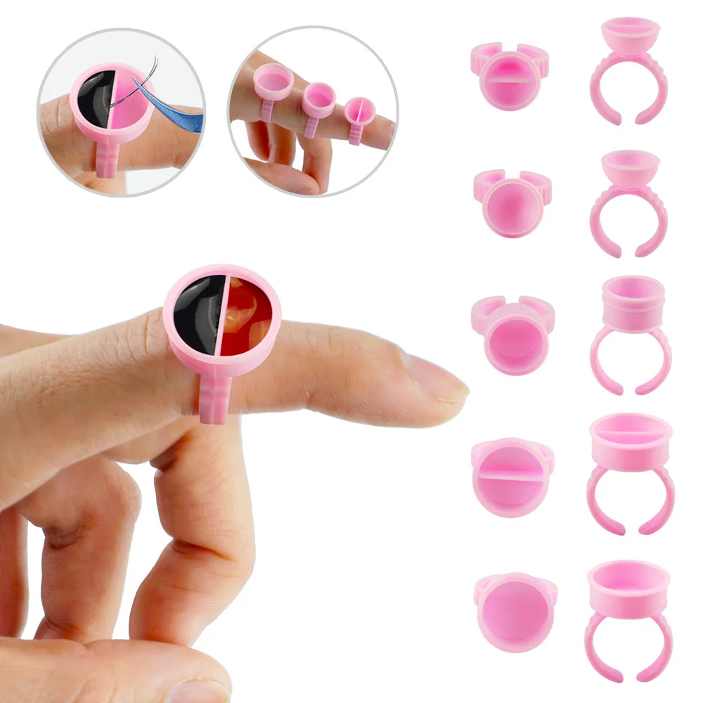 

100Pcs Portable Tattoo Ink Cups Pink Ring Pigment Container Disposable Permanent Makeup Tool Microblading Tattoo Needle Supplies