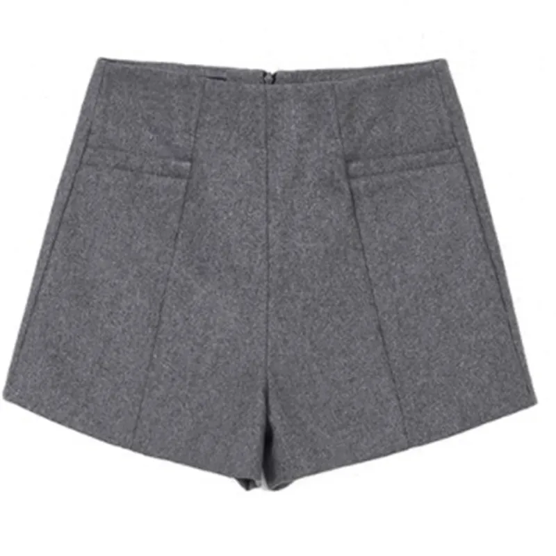 Женские шерстяные шорты с высокой талией модные повседневные зимние Осенние