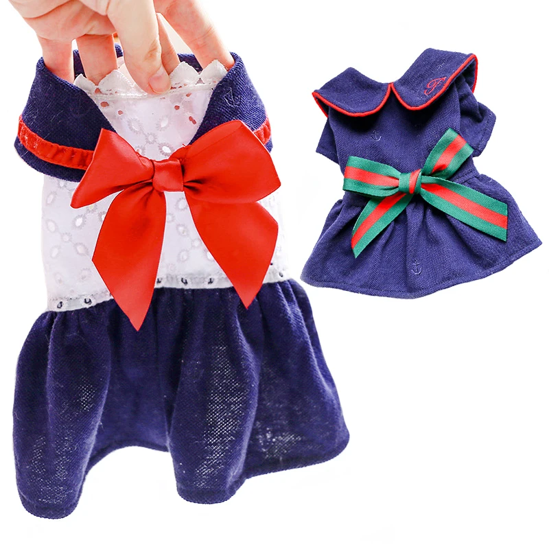 

Милое вечернее платье с воротником с лацканами для собак, Студенческая юбка в студенческом стиле для маленьких собак