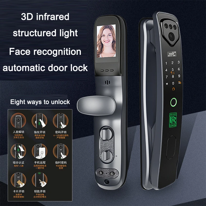 

3D face recognition smart door lock WIFI APP palm print vein fingerprint magnetic card password home electronic lock