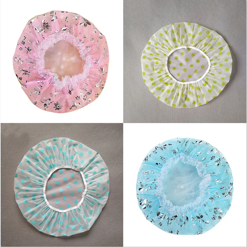 

1 Pcs Shower Cap Thicken Elastic Bath Hat For Women Universal Waterproof Shower Cap Practical Eco-friendly Bathroom Supplies