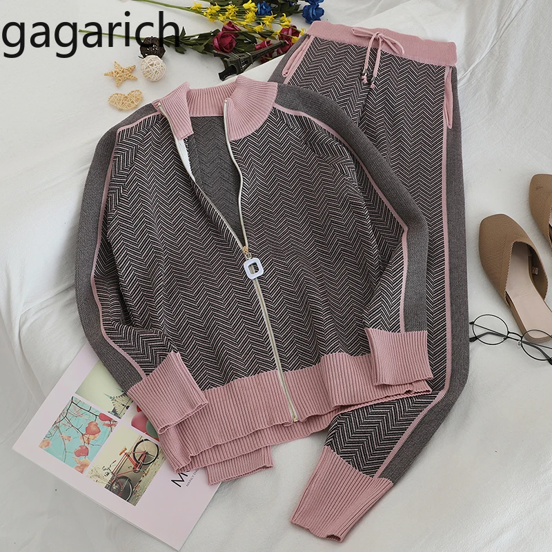 Gagarich Весна для женщин комплект из двух предметов мода молния Стенд воротник