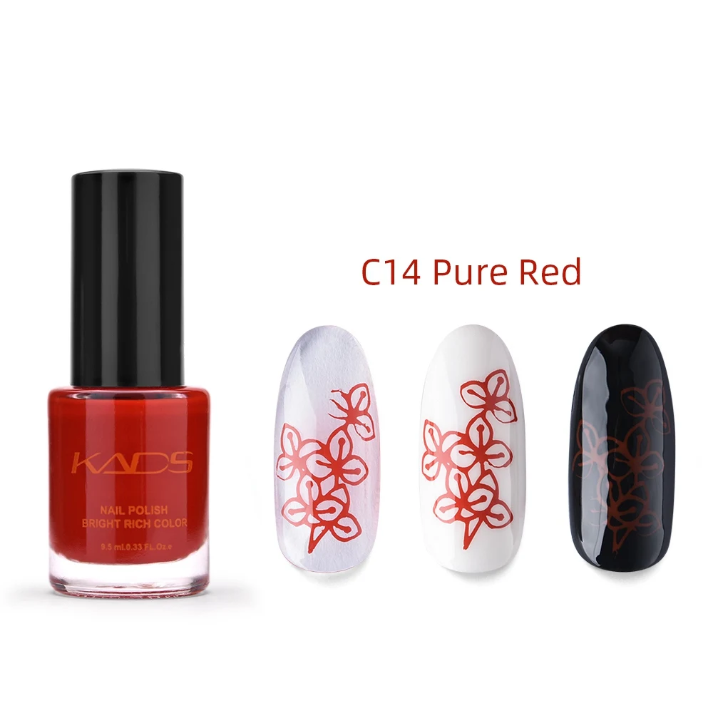 C14 Pure KADS, новинка, 9,5 мл, два в одном, лак для ногтей, тиснение, чистый цвет, флуоресценция, жемчуг, лак для ногтей, для тиснения, лак для ногтей - Цвет: C14 Pure