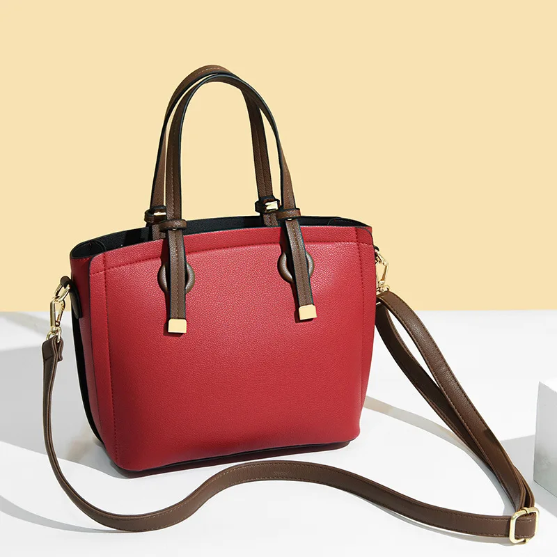 

Женская сумка, новинка 2021, модная Роскошная брендовая цветная контрастная сумка для матери, сумка-мессенджер на одно плечо, сумка-тоут, прос...