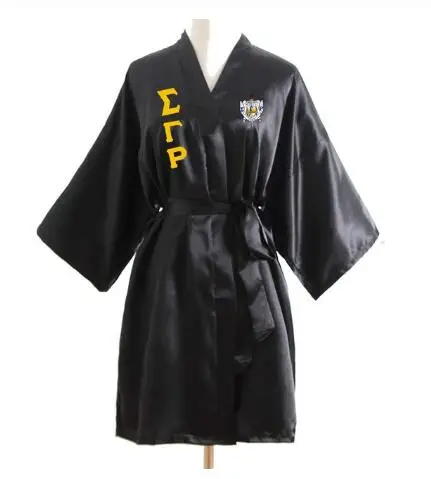 Шелковый банный халат с кружевом сатин SGR | Женская одежда