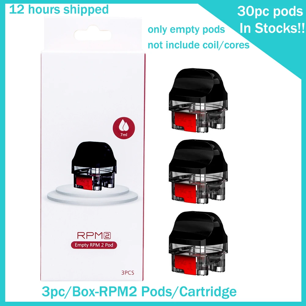 

30pc/ SMOK Original RPM2 2S Pods Cartridge 7ML Empty Cartridge not Include coil