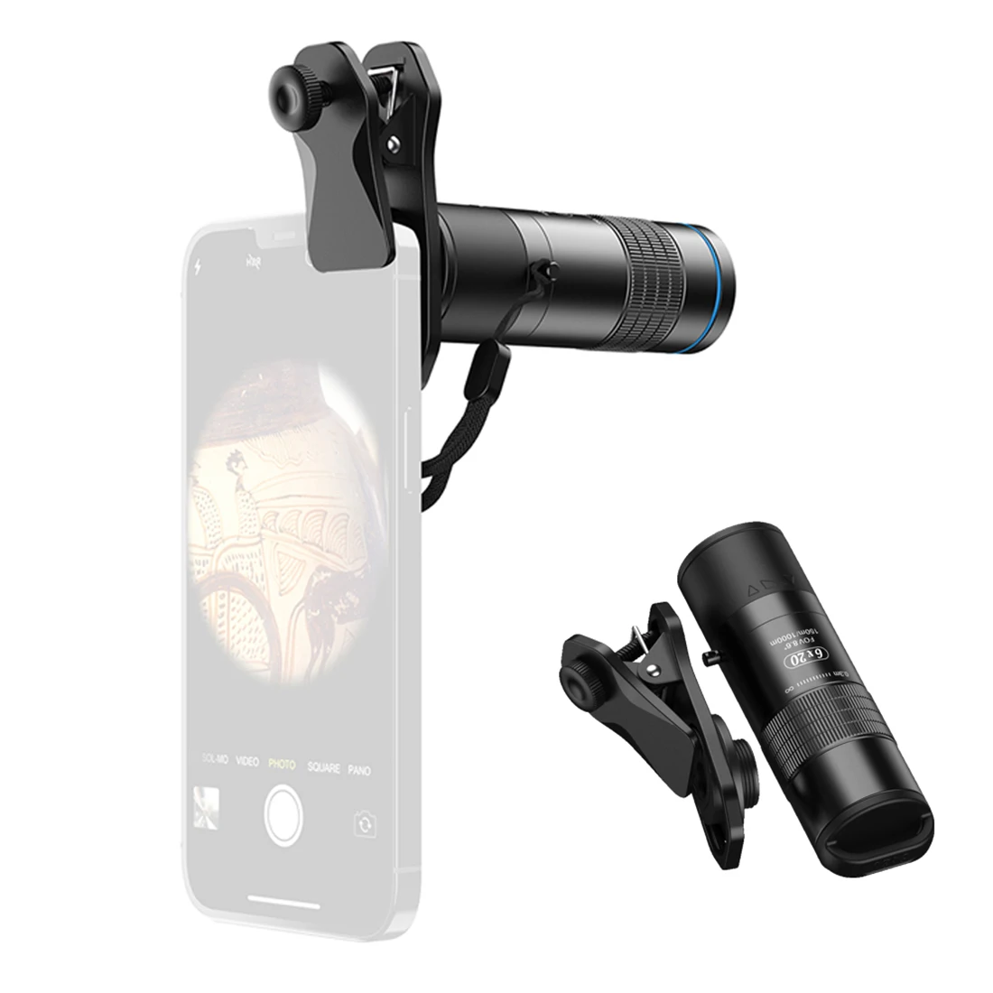 

6X Zoom Mini Monocular Phone Lens Closest Focus Telescope With Lanyard For Tourism Camping Birdwatching Photography Accessories