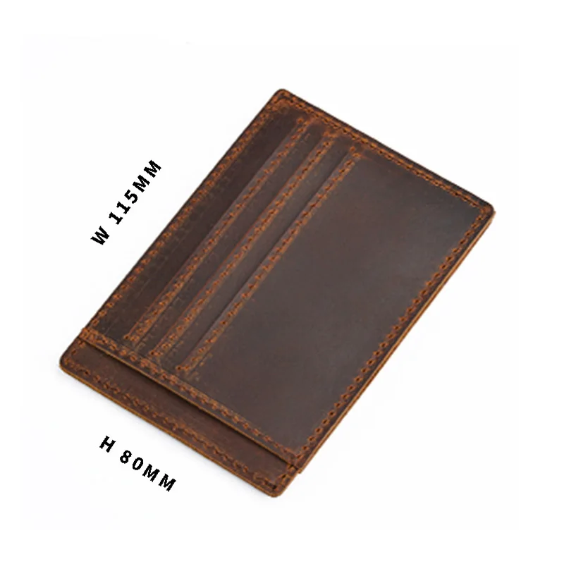 

AETOO Crazy Horse leather short wallet, vintage men's casual cowhide wallet, zero wallet, leather wallet