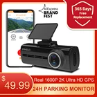 Sameuo Dash Cam U750 Dash cam спереди и сзади, Wi-Fi, Видеорегистраторы для автомобилей 1600P Dash Камера HD Ночное видение видео рекордер 24 часа в сутки Parcking монитор
