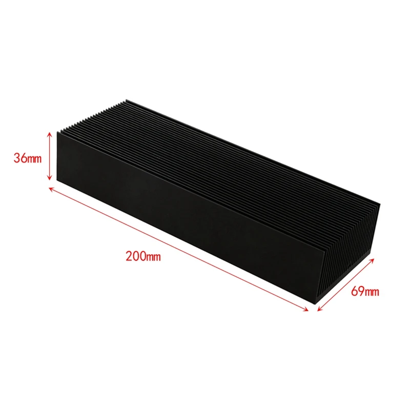 Black Aluminum Radiator 200x69x36MM Dense 27 Tooth Heat Sink for Power Amplifier Heater | Компьютеры и офис