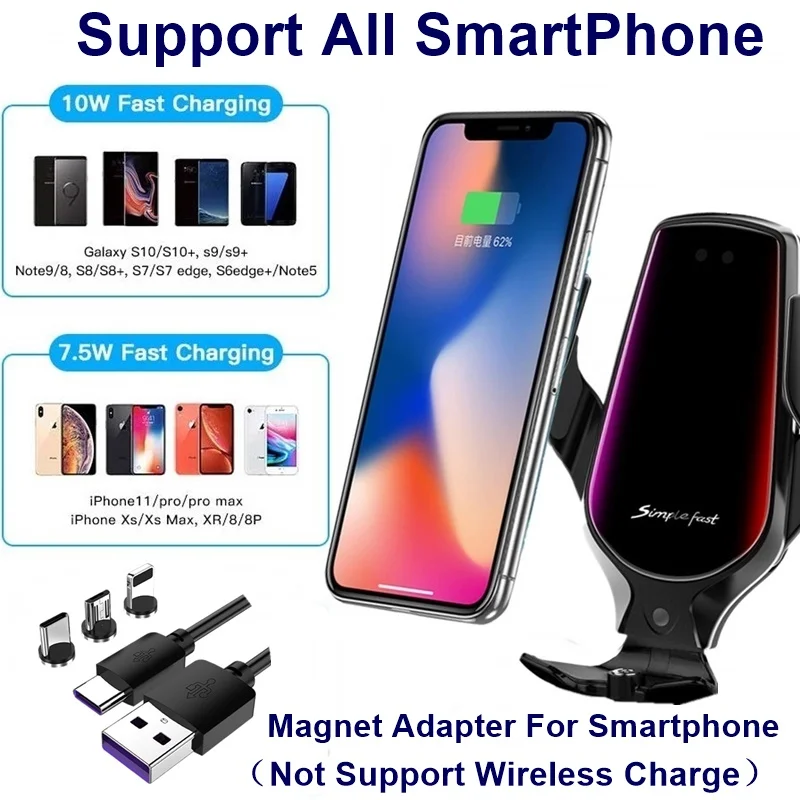 Tongdaytech 10 Вт магнитное автомобильное беспроводное зарядное устройство для iPhone 7 8 XS