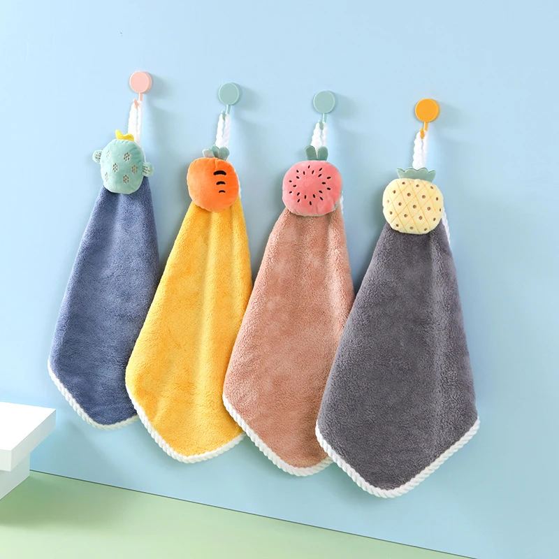 

Household Items Absorbent Soft Bathroom Supplies Christmas Hanging Hand Towels Hanging Hand Towels Cartoon Towels Skin-friendly