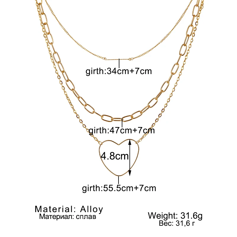 Женское многослойное колье-чокер с жемчугом FAMSHIN Boho Трендовое золотистое