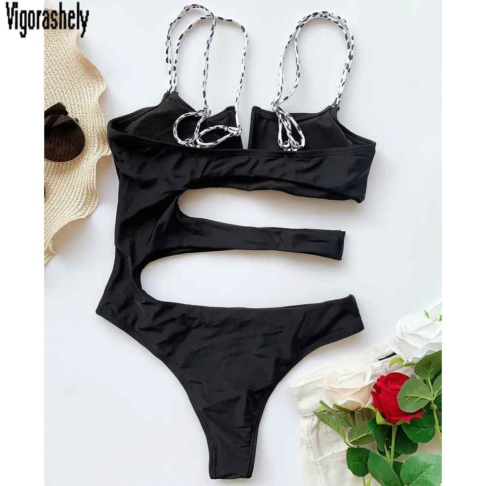 Vigorashely сексуальный выдолбленный купальник женский цельный бандажный Монокини 2020