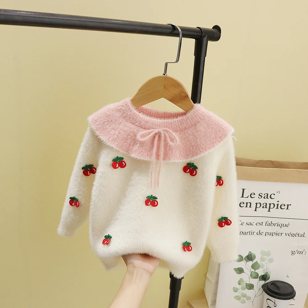 Детские зимние осенние футболки детский пуловер свитера для маленьких девочек