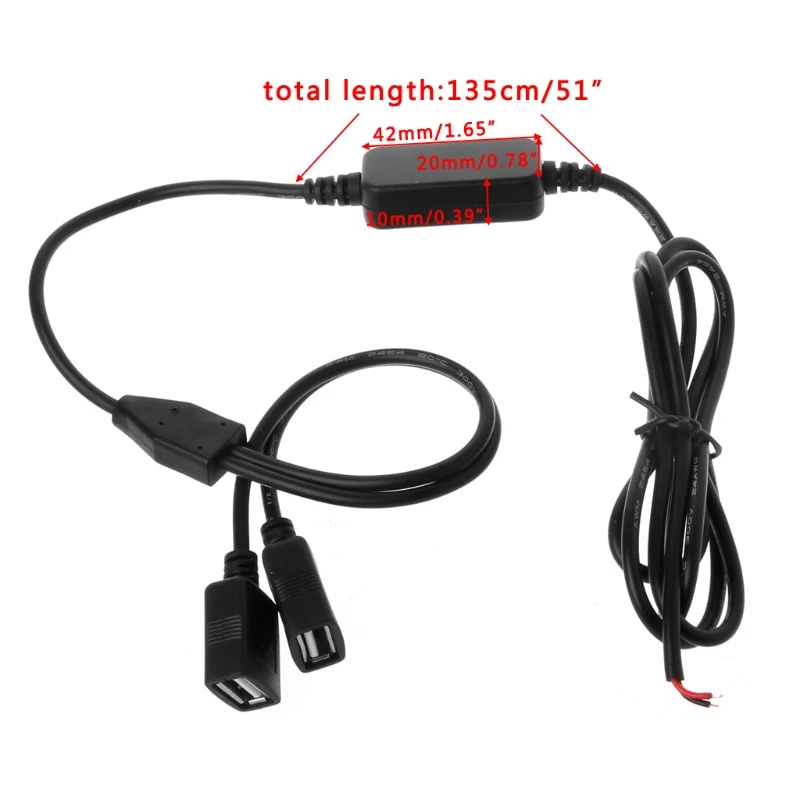 Автомобильный USB-преобразователь напряжения 12 В в 5 3 А автомобильное зарядное