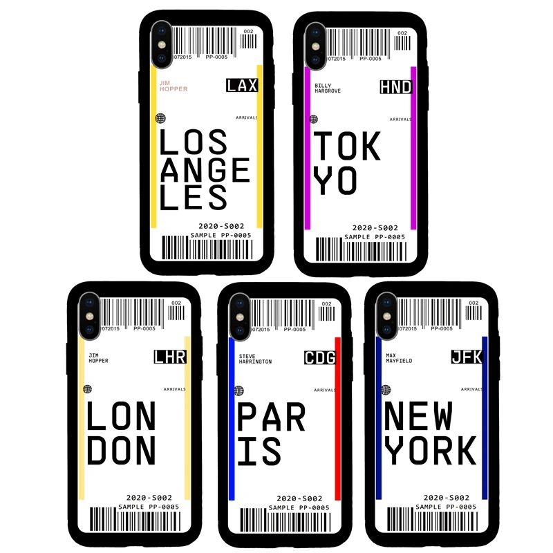 Город авиабилетов Нью Йорк Лондон Париж Токио мягкий чехол для iphone 7 8 Plus 6 6s X XS Max XR