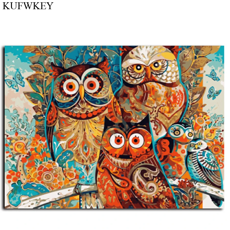 Алмазная вышивка Kufwkey с изображением семьи совы алмазная 5d картина животными
